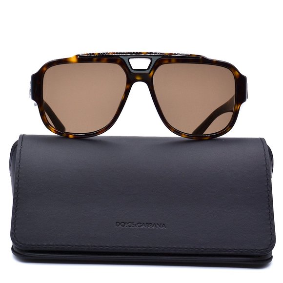 NEW DOLCE&GABBANA DG4389 502/73 HAVANA DARK BROWN AUTHENTIC SUNGLASSES - Picture 3 of 12